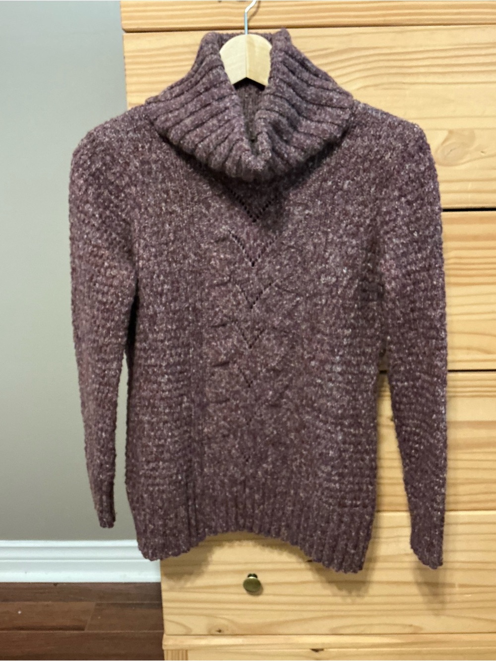 Eclipse Cozy Ribbed Turtleneck Sweater in Dusty Mauve